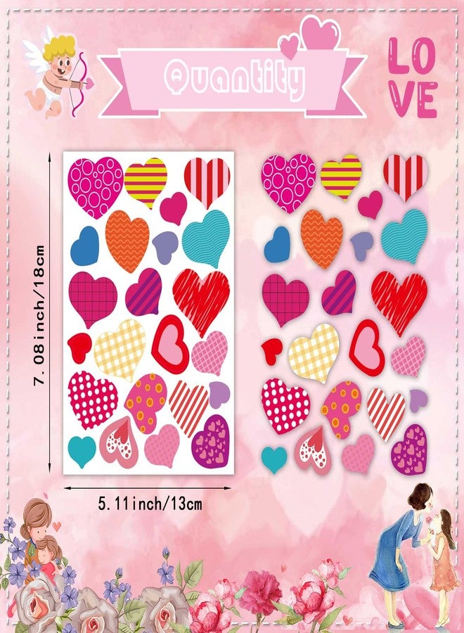DUJAA Heart Stickers for Kids, Valentines Day Colorful Heart Stickers Valentine's Day Love Decorative Stickers Valentine's Day Party Favors Supplies - Image 3